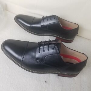 Bruno marc‎ dress shoe Men's 15 Oxford Dress black NITB leather stacked heel
